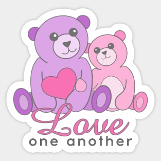 Love One Another Teddy Bears Sticker